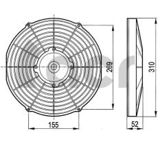 EACLIMA 32D0033 - ELECTRO VENTILADOR 24V 31CM SOPLANTE